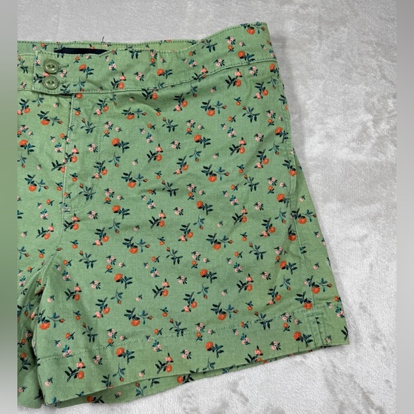 Anthropologie X Sanctuary Green Pink Red Floral Rose Cotton Blend Shorts 32 - Picture 5 of 16